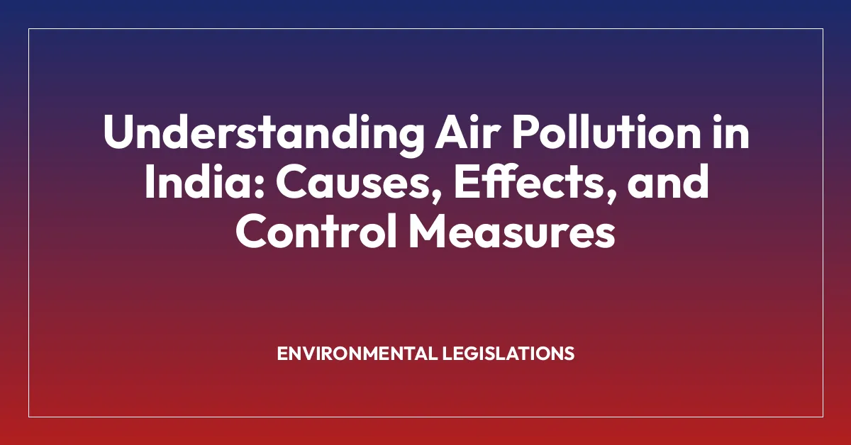 Understanding Air Pollution in India: Causes, Effects, and Control Measures
