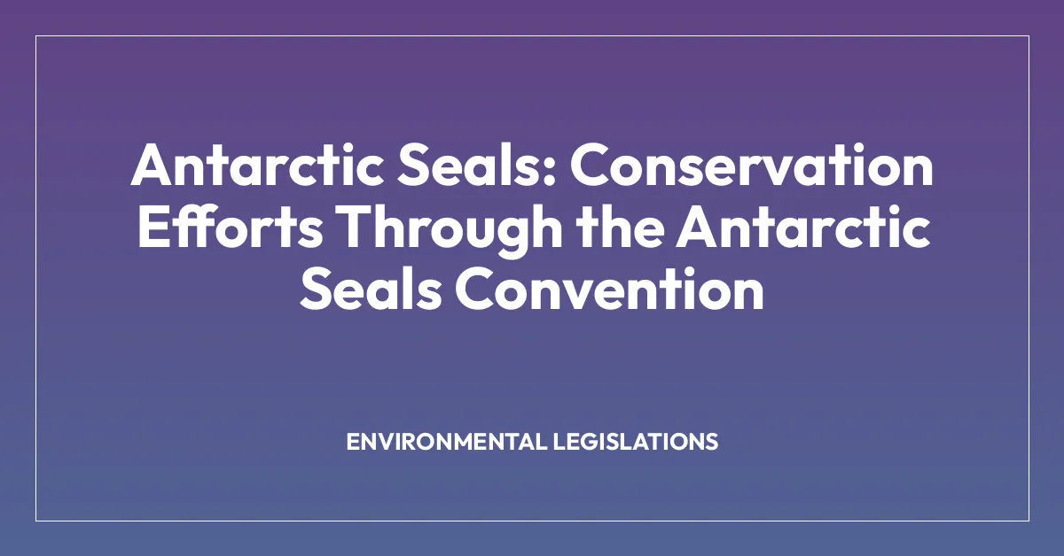 Antarctic Seals: Conservation Efforts Through the Antarctic Seals Convention