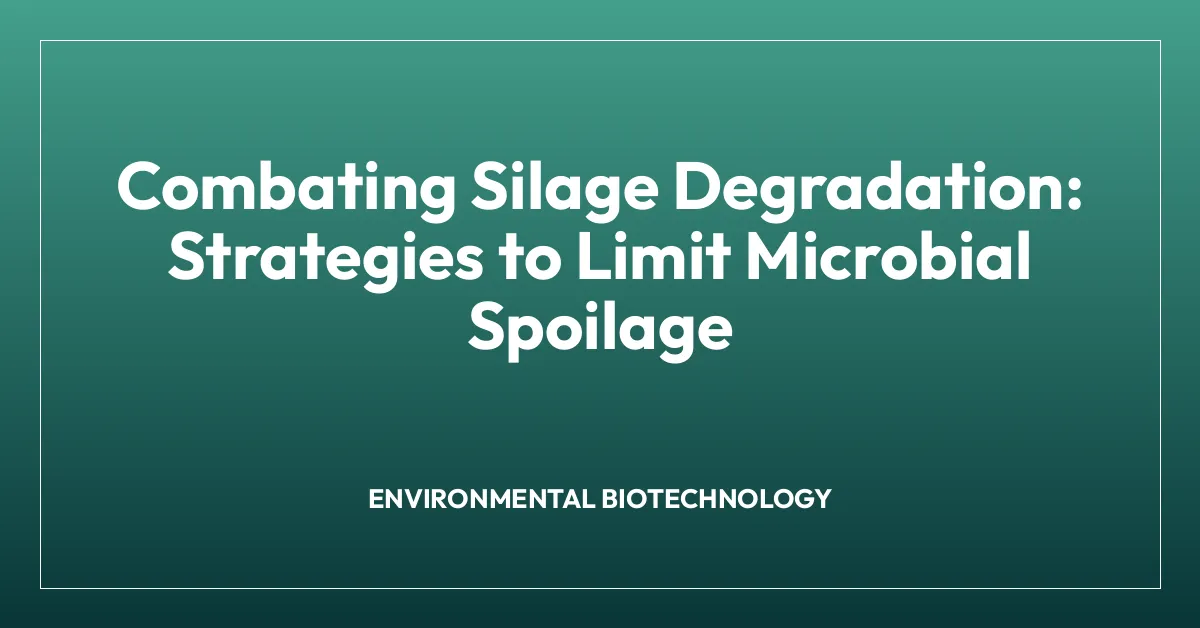 Combating Silage Degradation: Strategies to Limit Microbial Spoilage