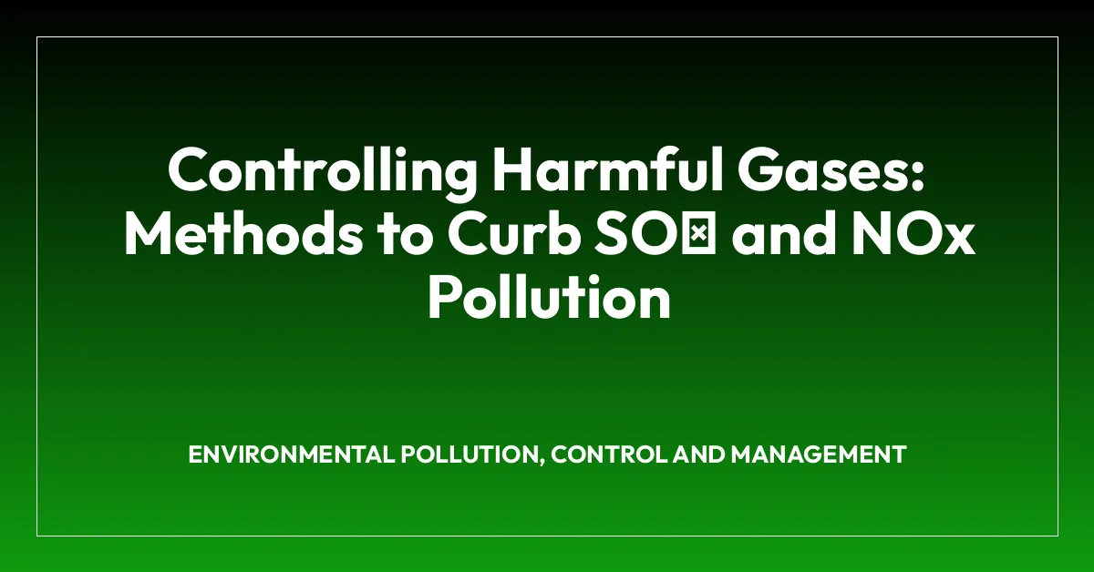 Controlling Harmful Gases: Methods to Curb SOโ and NOx Pollution