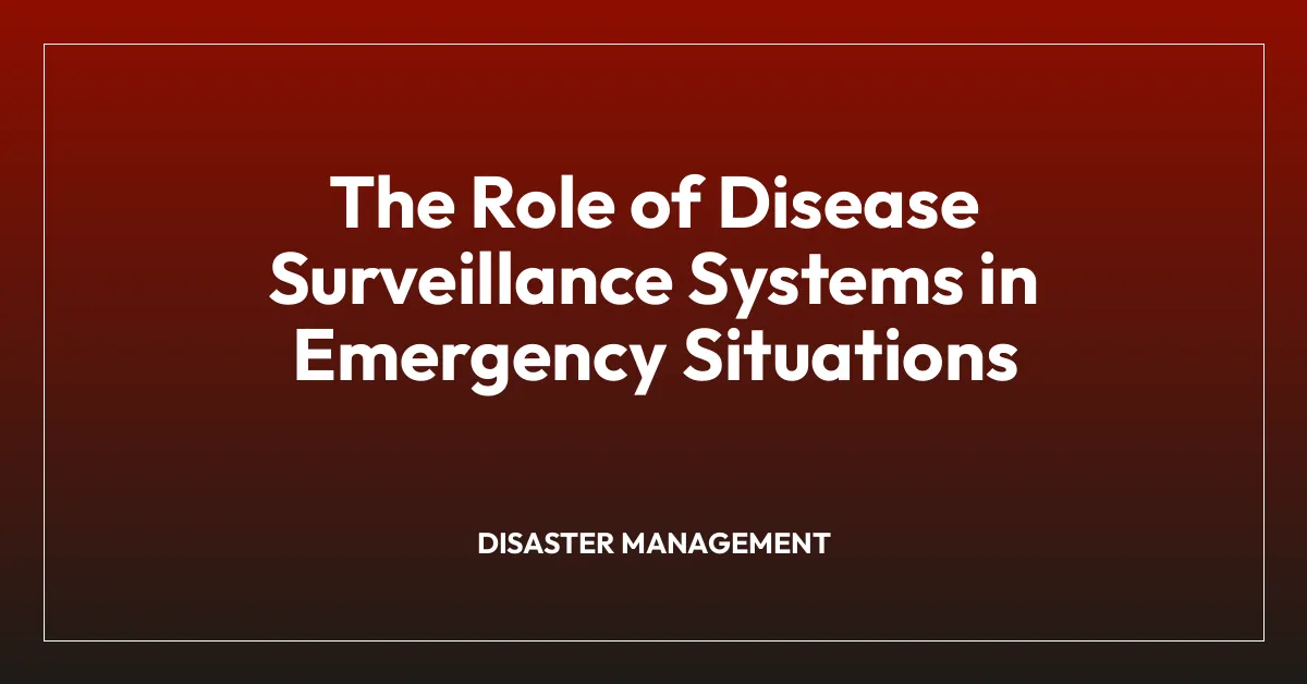 The Role of Disease Surveillance Systems in Emergency Situations