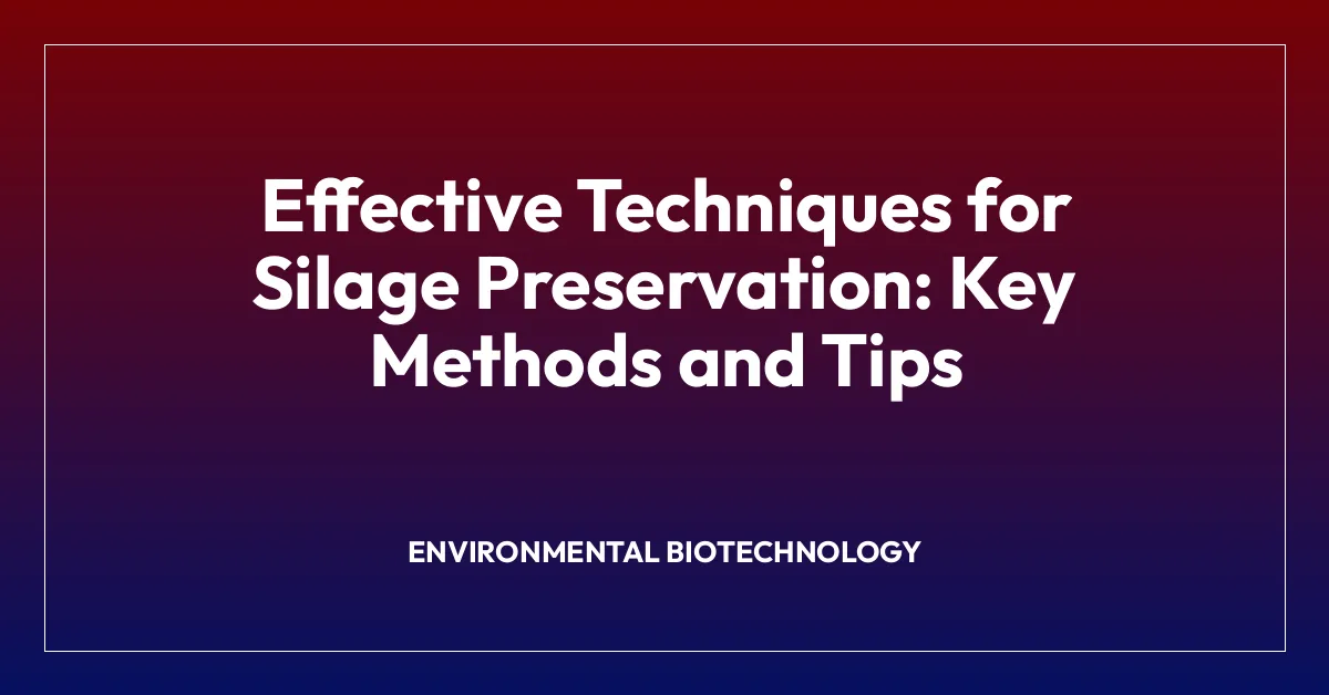 Effective Techniques for Silage Preservation: Key Methods and Tips
