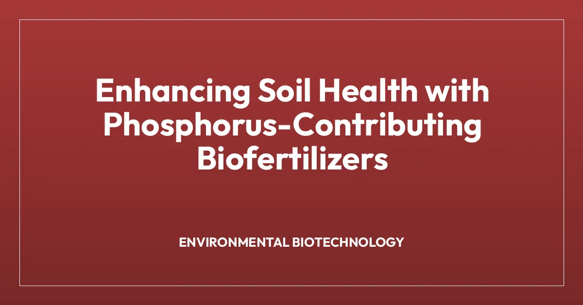 Enhancing Soil Health with Phosphorus-Contributing Biofertilizers