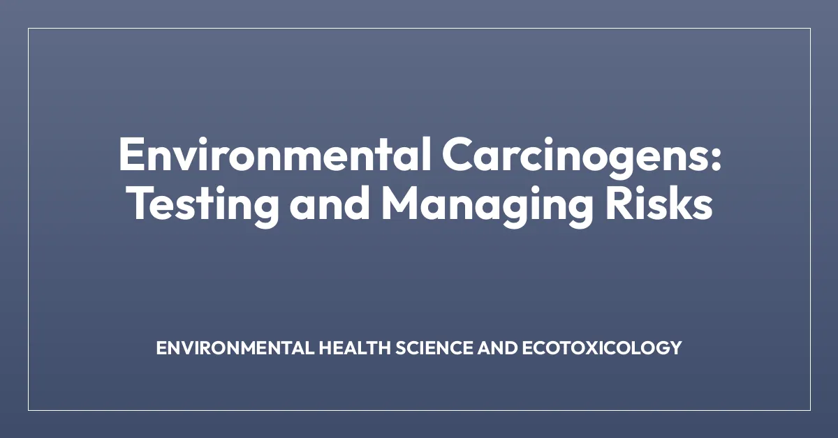 Environmental Carcinogens: Testing and Managing Risks