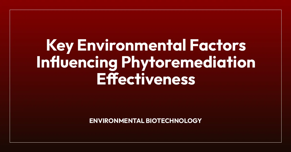 Key Environmental Factors Influencing Phytoremediation Effectiveness