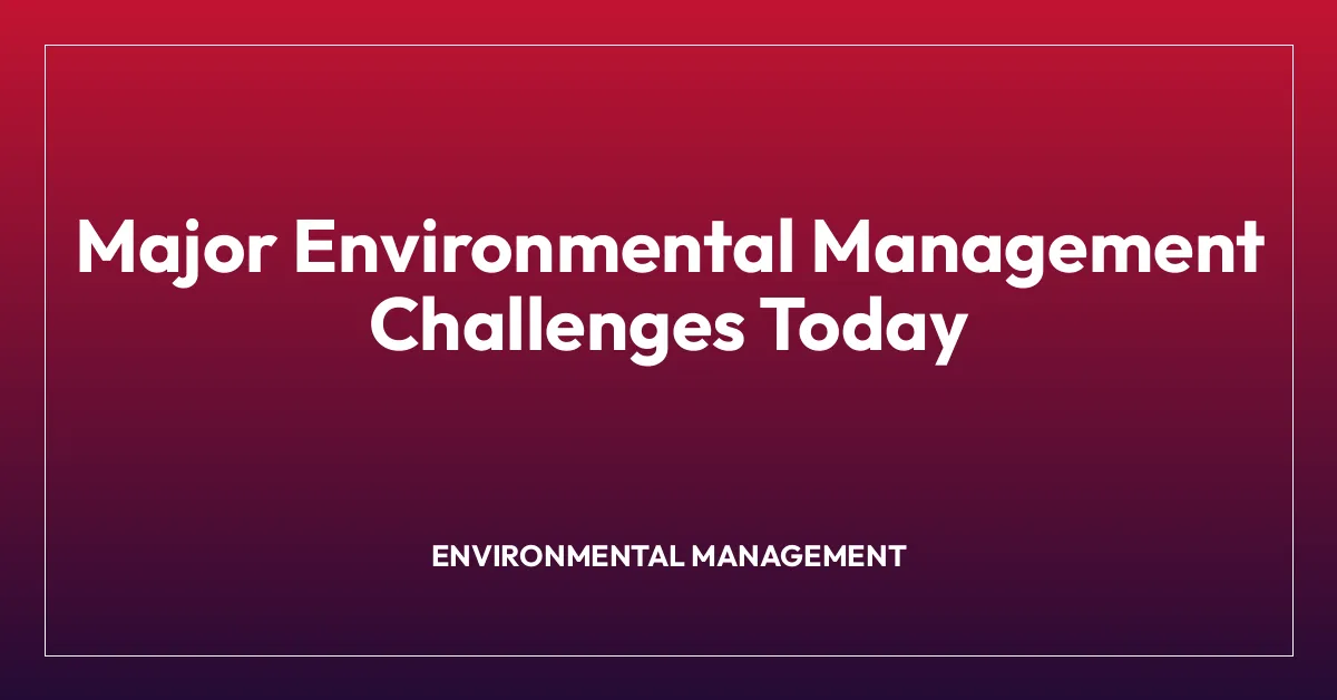 Major Environmental Management Challenges Today