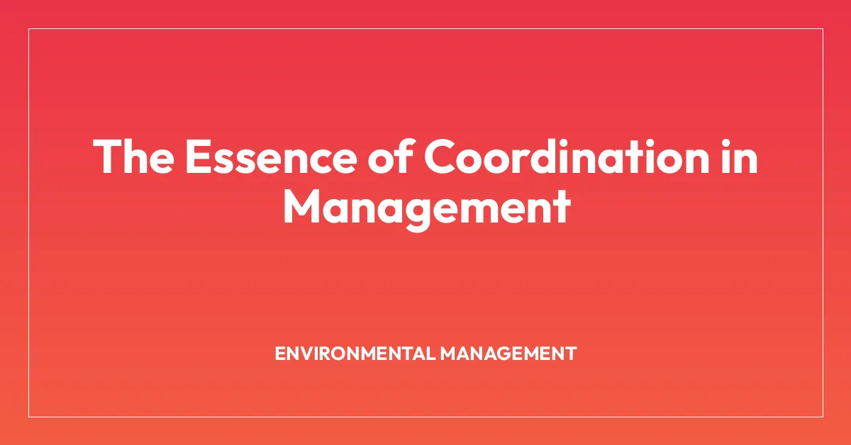 The Essence of Coordination in Management