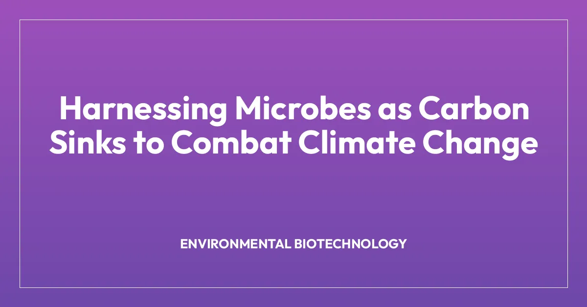 Harnessing Microbes as Carbon Sinks to Combat Climate Change