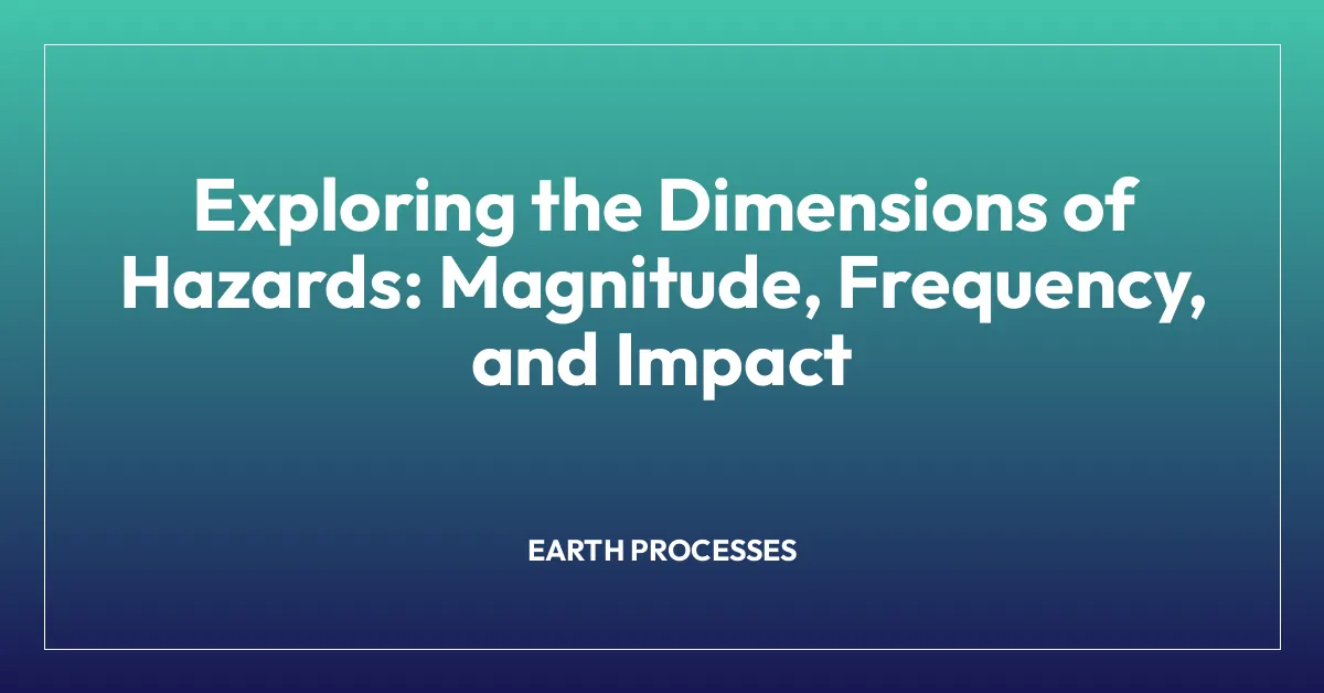 Exploring the Dimensions of Hazards: Magnitude, Frequency, and Impact