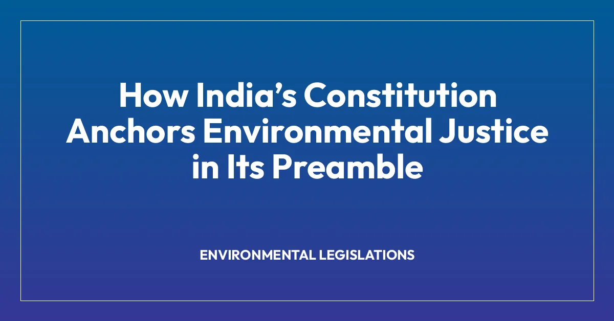 How India’s Constitution Anchors Environmental Justice in Its Preamble
