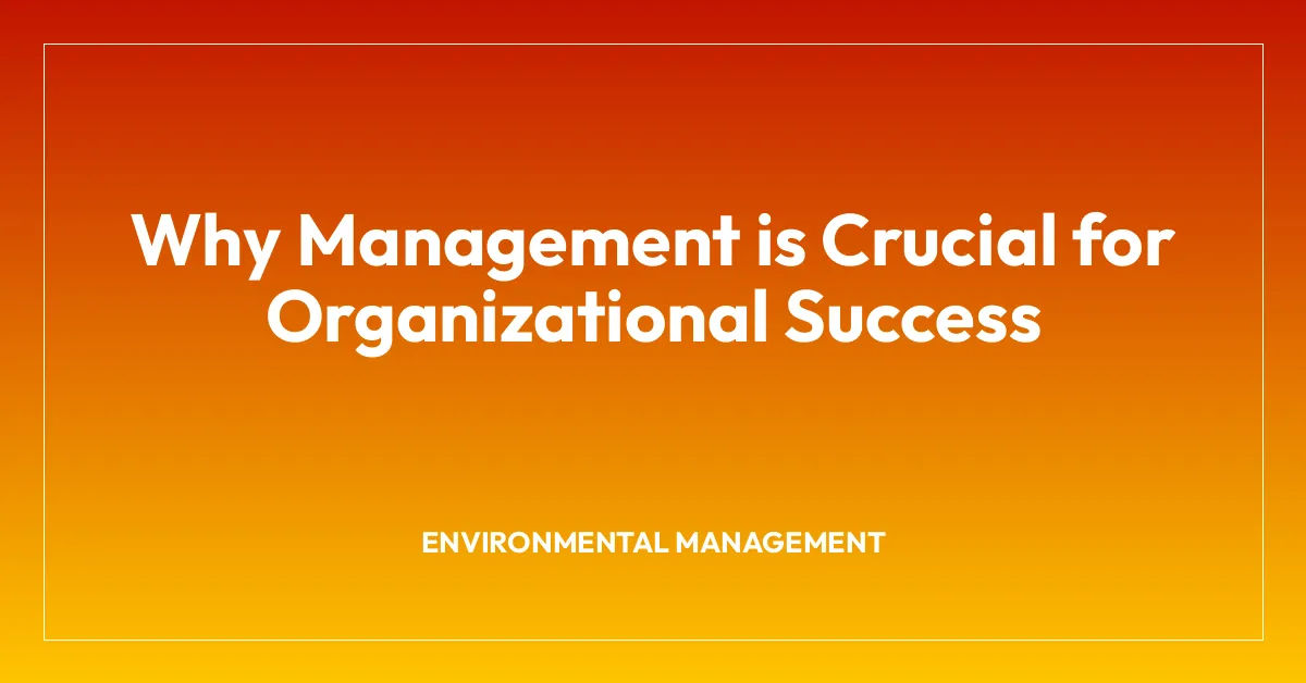 Why Management is Crucial for Organizational Success