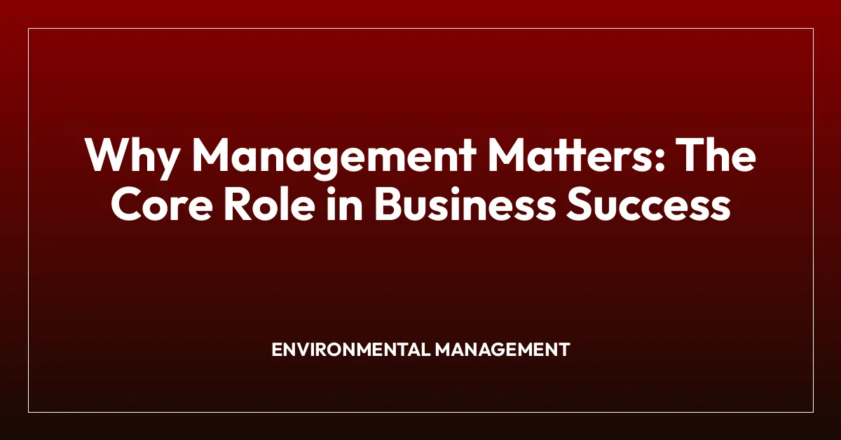 Why Management Matters: The Core Role in Business Success