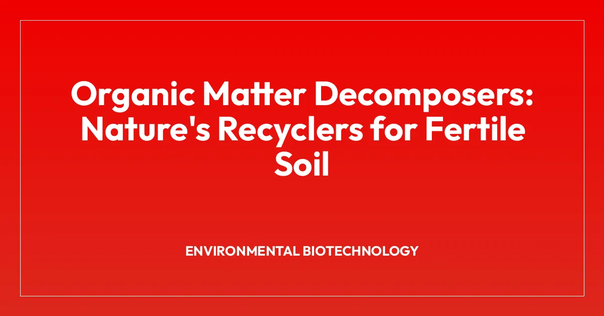 Organic Matter Decomposers: Nature’s Recyclers for Fertile Soil