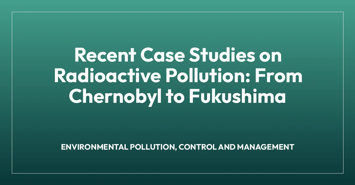 Recent Case Studies on Radioactive Pollution: From Chernobyl to Fukushima