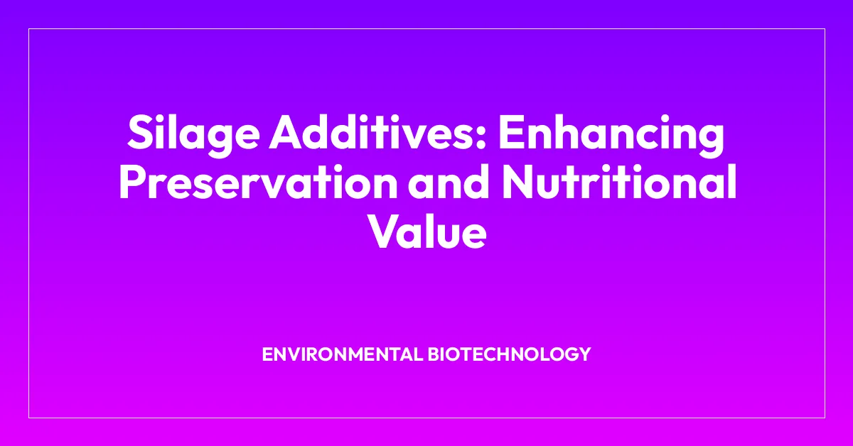 Silage Additives: Enhancing Preservation and Nutritional Value
