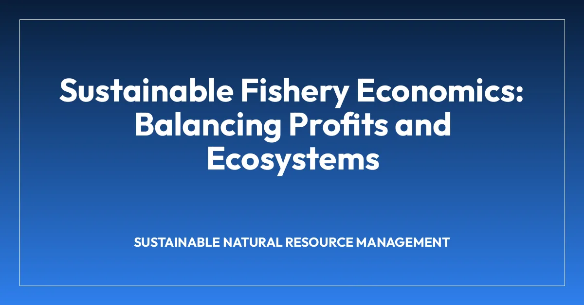 Sustainable Fishery Economics: Balancing Profits and Ecosystems