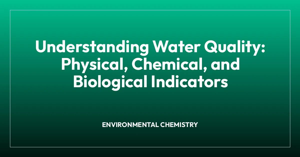 Understanding Water Quality: Physical, Chemical, and Biological Indicators