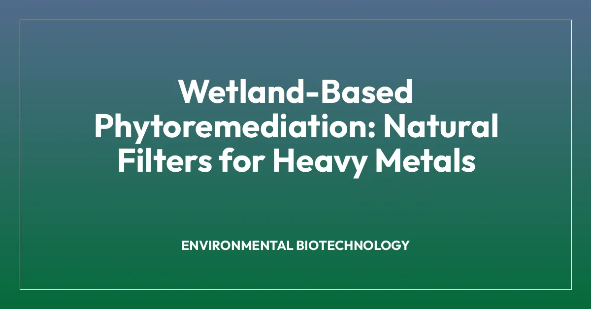 Wetland-Based Phytoremediation: Natural Filters for Heavy Metals