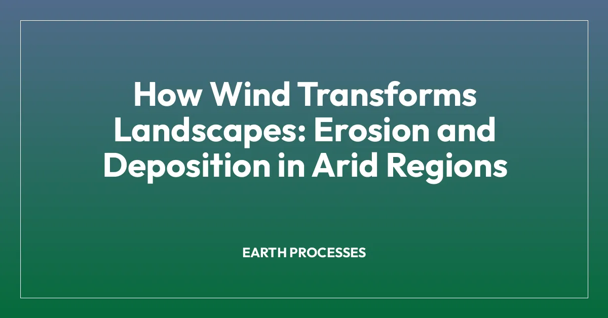 How Wind Transforms Landscapes: Erosion and Deposition in Arid Regions