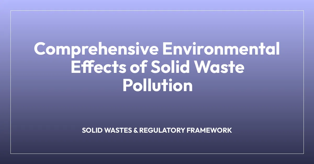 Comprehensive Environmental Effects of Solid Waste Pollution